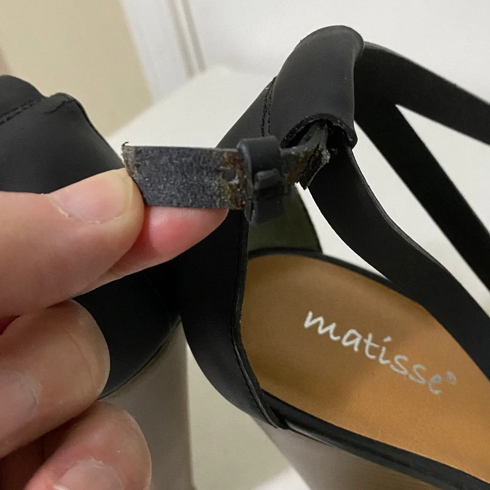 Matisse Joss Black Leather Strappy Platform Wedge Sandals Womens 9M Boho Chic